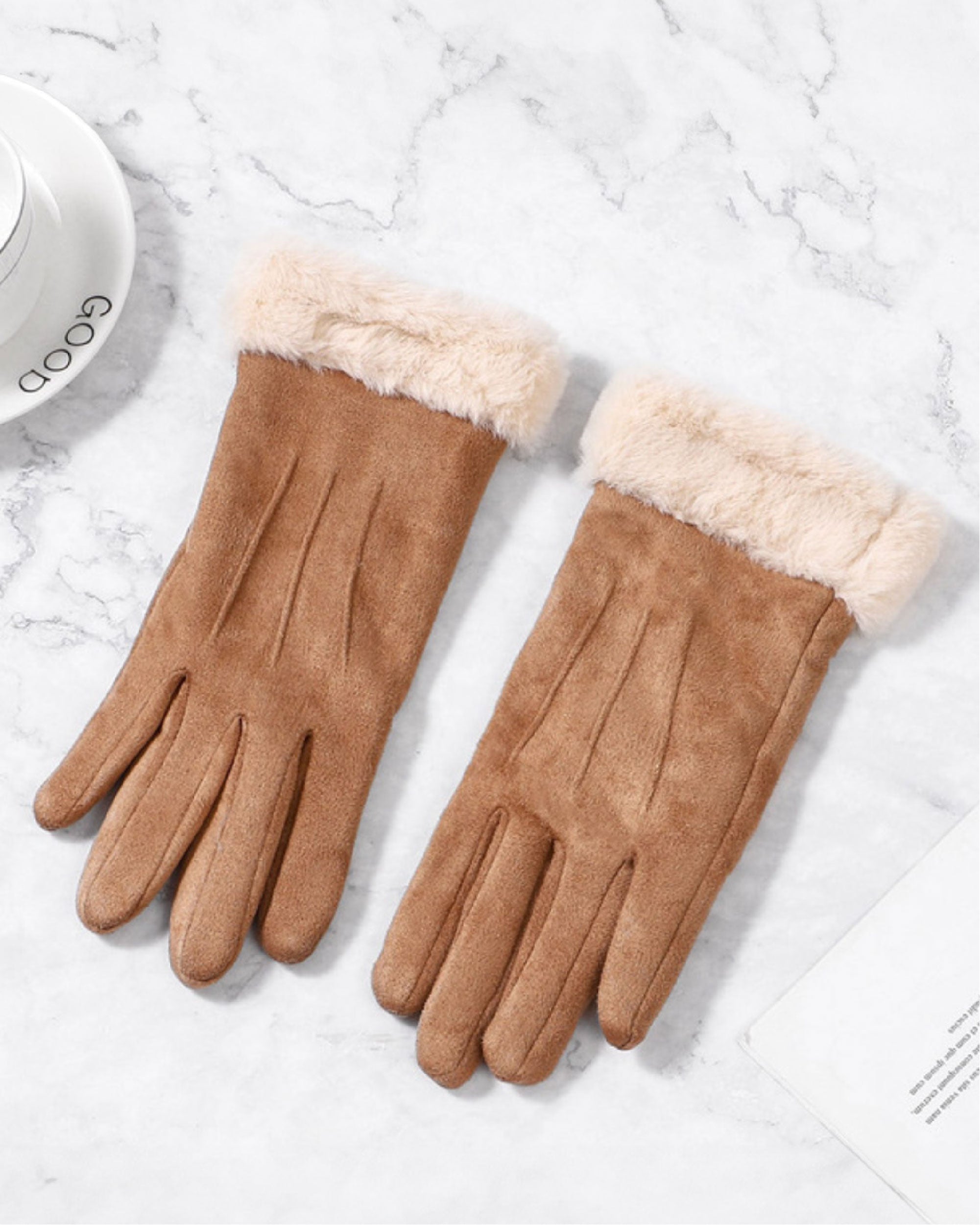Gloves Fleece - Khaki - OneSize